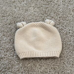 GAP Cream Knit Baby Hat with Ears